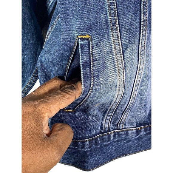 Free People x Sandrine Rose Button Up Denim Jacket Womens Size Small NEW - Picture 4 of 9